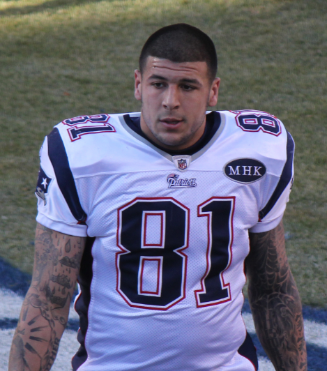 Photo of tight-end Aaron Hernandez