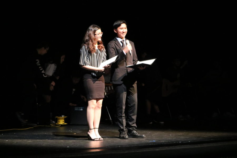 Clements Aces and K-Pops Benefit Concert! The 2 MCs for the night: Alice Young and Andrew Hsiung