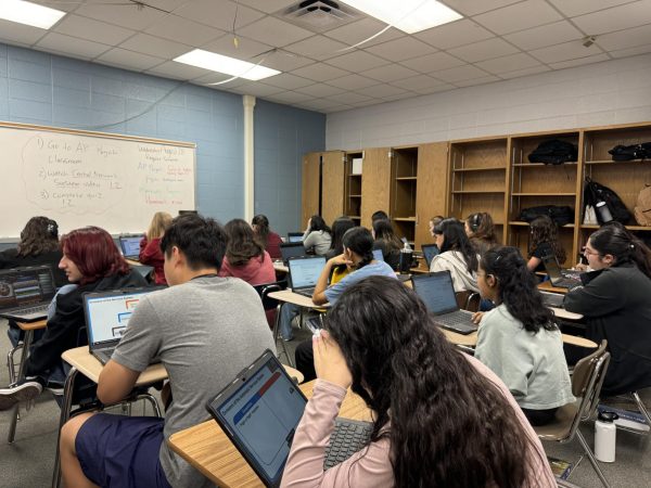 Students in the AP Psychology classroom.