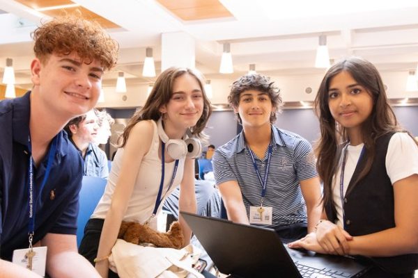 Deo (far right) with her team at Yale University.