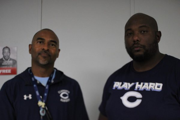 Coach Donovan King and Athletic Coordinator Robert Darnell reunite after many years.