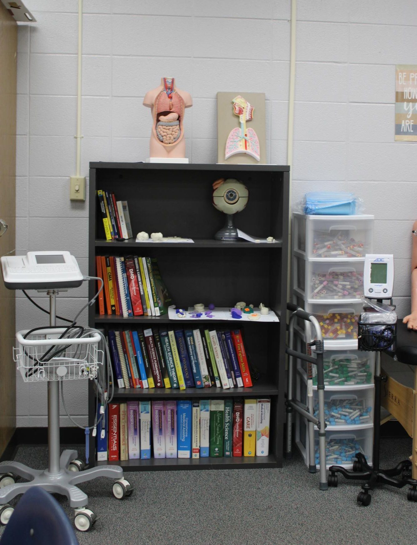 Mikeska keeps plenty of books in her classroom for any student who wishes to expand their knowledge on health science.