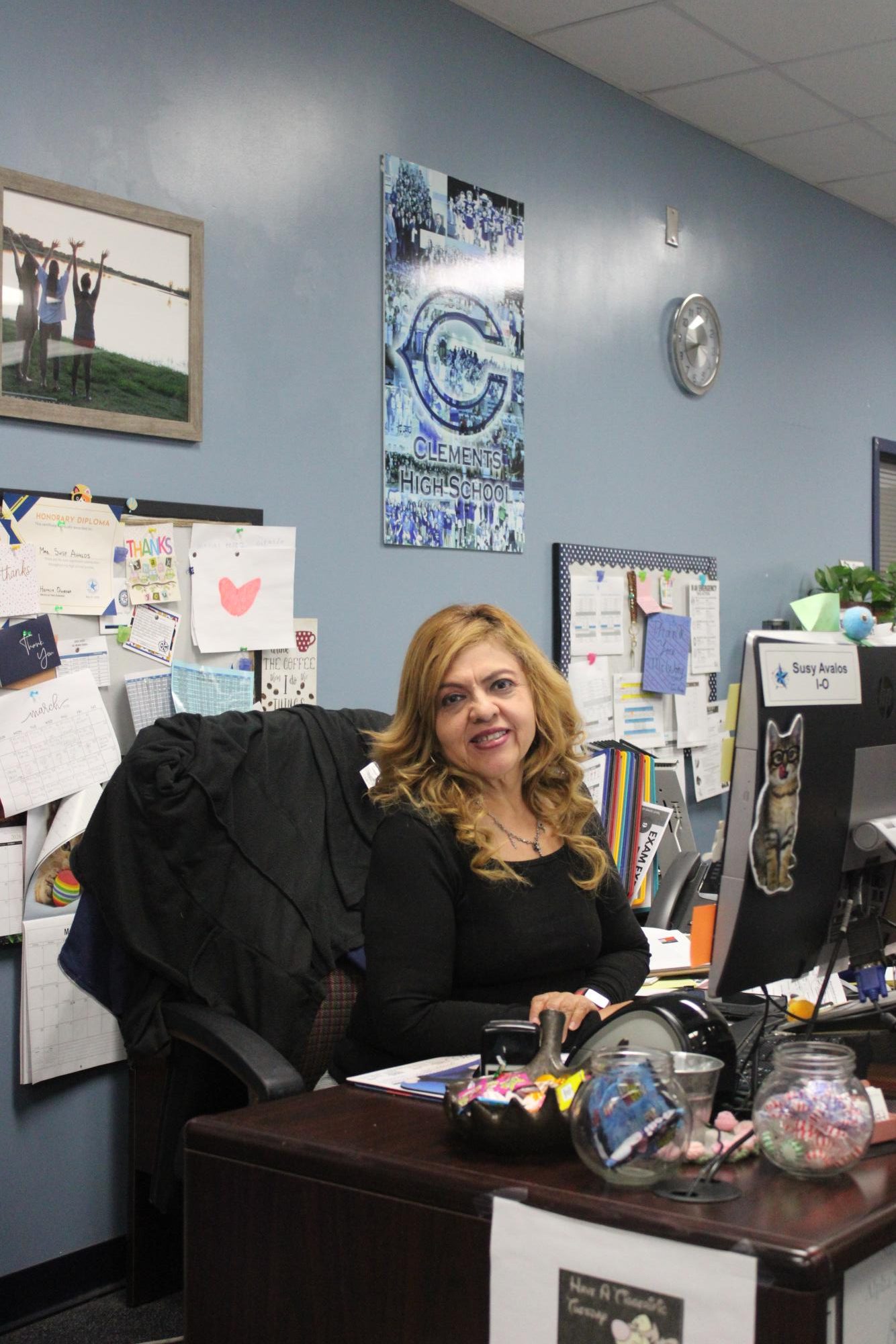 Since attendance clerk Susana Avalos was young, she has been interested in office work.